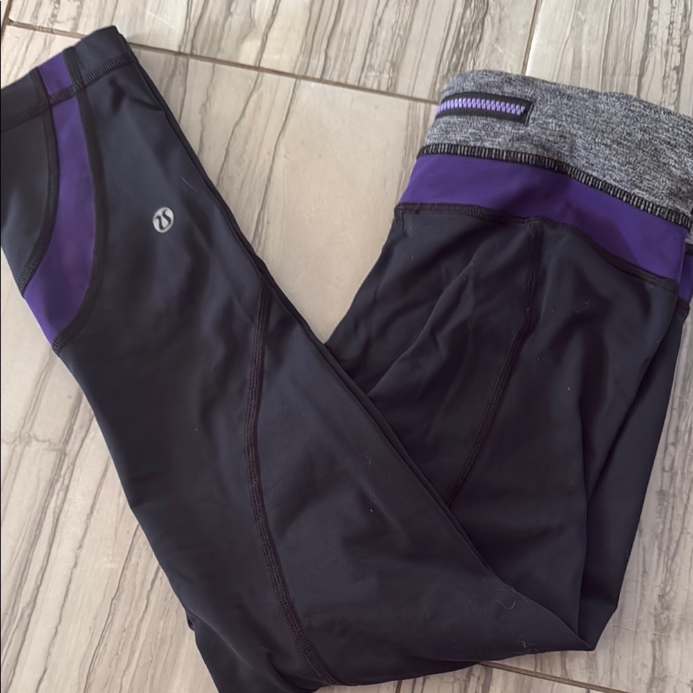 Lululemon Athletica Black and Purple Leggings
